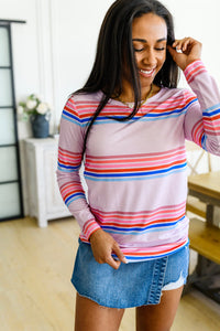 One Eleven North Sweet Like Candy Striped Long Sleeve