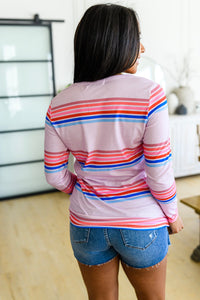 One Eleven North Sweet Like Candy Striped Long Sleeve