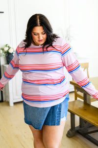 One Eleven North Sweet Like Candy Striped Long Sleeve