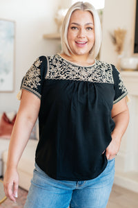 Savanna Jane Try Again Embroidered Top