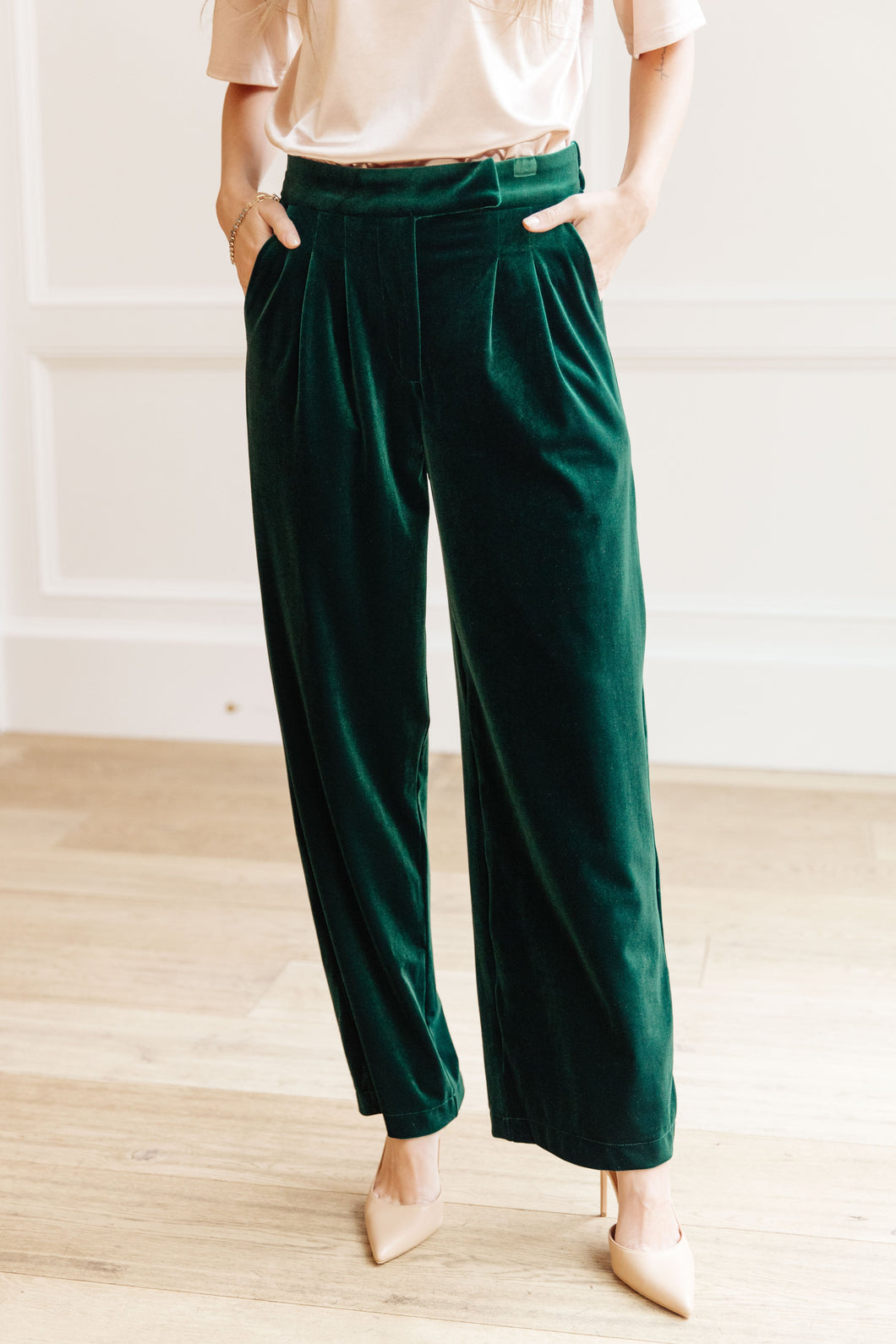 VERY J Velvet Elvis Wide Leg Velvet Pants