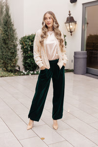 VERY J Velvet Elvis Wide Leg Velvet Pants