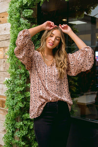 JODIFL Vivian Satin Blouse in Rose Gold