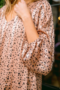 JODIFL Vivian Satin Blouse in Rose Gold