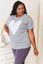 Load image into Gallery viewer, Simply Love Heart Graphic Cuffed Short Sleeve T-Shirt