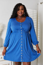 Load image into Gallery viewer, Double Take Scoop Neck Empire Waist Long Sleeve Magic Dress