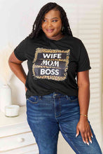 Load image into Gallery viewer, Simply Love WIFE MOM BOSS Leopard Graphic T-Shirt