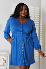 Load image into Gallery viewer, Double Take Scoop Neck Empire Waist Long Sleeve Magic Dress