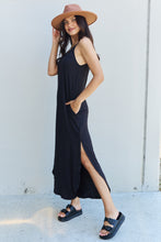 Load image into Gallery viewer, Ninexis Good Energy Full Size Cami Side Slit Maxi Dress in Black