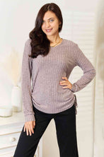 Load image into Gallery viewer, Double Take Drawstring Ribbed Long Sleeve T-Shirt