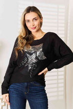 Load image into Gallery viewer, Double Take Sequin Graphic Dolman Sleeve Knit Top