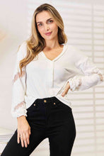 Load image into Gallery viewer, Double Take V-Neck Dropped Shoulder Blouse