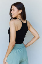 Load image into Gallery viewer, Ninexis Everyday Staple Soft Modal Short Strap Ribbed Tank Top in Black