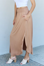 Load image into Gallery viewer, Doublju Comfort Princess Full Size High Waist Scoop Hem Maxi Skirt in Tan