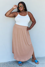 Load image into Gallery viewer, Doublju Comfort Princess Full Size High Waist Scoop Hem Maxi Skirt in Tan