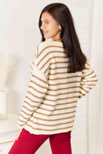 Load image into Gallery viewer, Double Take Striped Boat Neck Sweater